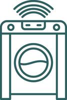 Smart Washing Machine Line Gradient Round Corner Icon vector