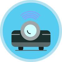 Movie Projector Flat Multi Circle Icon vector