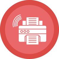 Printer Glyph Multi Circle Icon vector