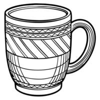 Mug outline illustration digital coloring book page line art drawing vector