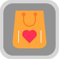 Shopping Bag Flat Round Corner Icon vector