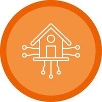 Smart Home Line Multi Circle Icon vector