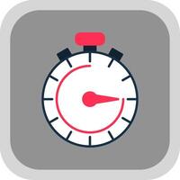 Stopwatch Flat Round Corner Icon vector