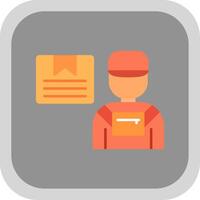 Courier Flat Round Corner Icon vector