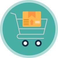 Shopping Cart Flat Multi Circle Icon vector