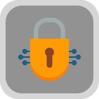 Lock Flat Round Corner Icon vector