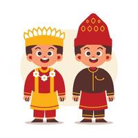 Couple Wear Indonesian Traditional Clothes of Aceh vector