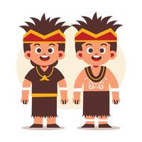 Couple Wear Indonesian Traditional Clothes of Papua vector