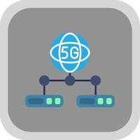 Network Server Flat Round Corner Icon vector