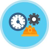 Working Hours Flat Multi Circle Icon vector