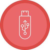 Usb Line Multi Circle Icon vector