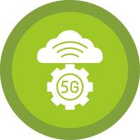 Cloud Server Glyph Multi Circle Icon vector