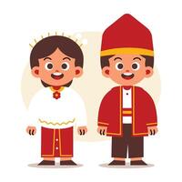 Couple Wear Indonesian Traditional Clothes of Maluku vector