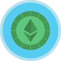 ethereum monedas plano multi circulo icono vector