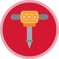 Jackhammer Flat Multi Circle Icon vector