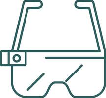 Ar Glasses Line Gradient Round Corner Icon vector