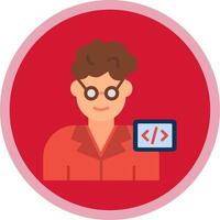 Programmer Flat Multi Circle Icon vector