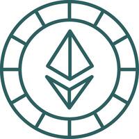 ethereum monedas línea degradado redondo esquina icono vector