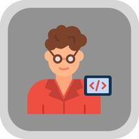 Programmer Flat Round Corner Icon vector