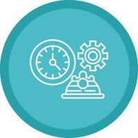 Working Hours Line Multi Circle Icon vector