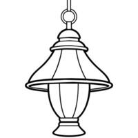 lamp outline illustration digital coloring book page line art drawing vector