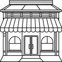 Shop outline illustration digital coloring book page line art drawing vector
