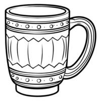 Mug outline illustration digital coloring book page line art drawing vector