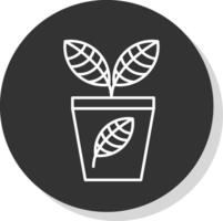 Plant Line Grey Circle Icon vector