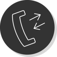 Phone Receiver Line Grey Circle Icon vector