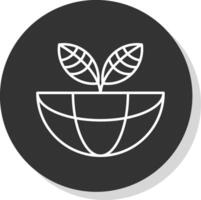 Ecosystem Line Grey Circle Icon vector