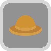 sombrero plano redondo esquina icono vector