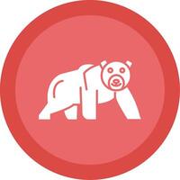 Polar Bear Glyph Multi Circle Icon vector