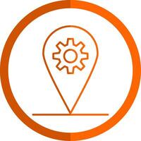 localización línea naranja circulo icono vector