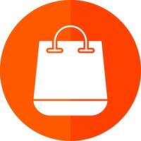 Shopping Bag Glyph Red Circle Icon vector