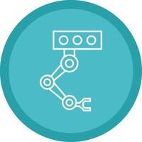 industrial robot línea multi circulo icono vector