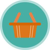 Shopping Basket Flat Multi Circle Icon vector