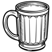 Mug outline illustration digital coloring book page line art drawing vector