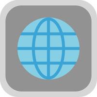 World Flat Round Corner Icon vector