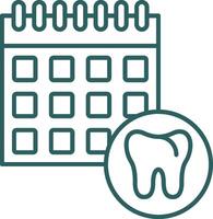 Dental Schedule Line Gradient Round Corner Icon vector