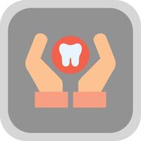dental cuidado plano redondo esquina icono vector