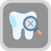Unhealthy Tooth Flat Round Corner Icon vector