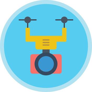Camera Drone Flat Multi Circle Icon vector