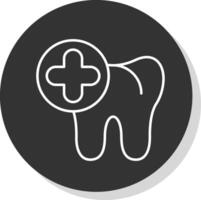 Dental Line Grey Circle Icon vector