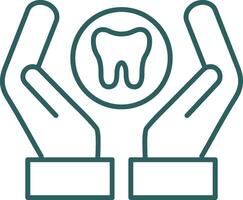 Dental Care Line Gradient Round Corner Icon vector