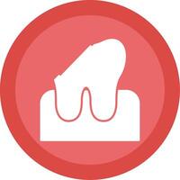 Dental Caries Glyph Multi Circle Icon vector