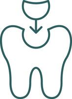 Tooth Filling Line Gradient Round Corner Icon vector