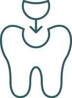 Tooth Filling Line Gradient Round Corner Icon vector