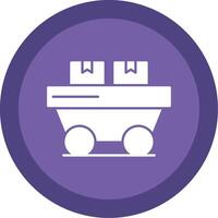 Trolley Glyph Multi Circle Icon vector