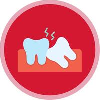 Wisdom Tooth Flat Multi Circle Icon vector