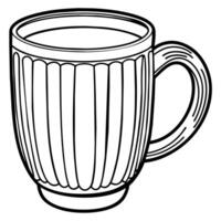 Mug outline illustration digital coloring book page line art drawing vector